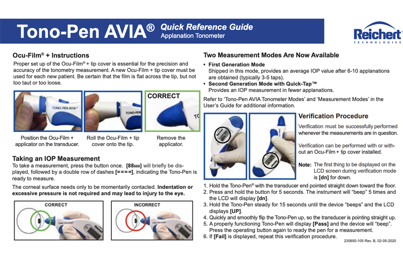 TonoPen AVIA® Advanced Handheld Tonometer